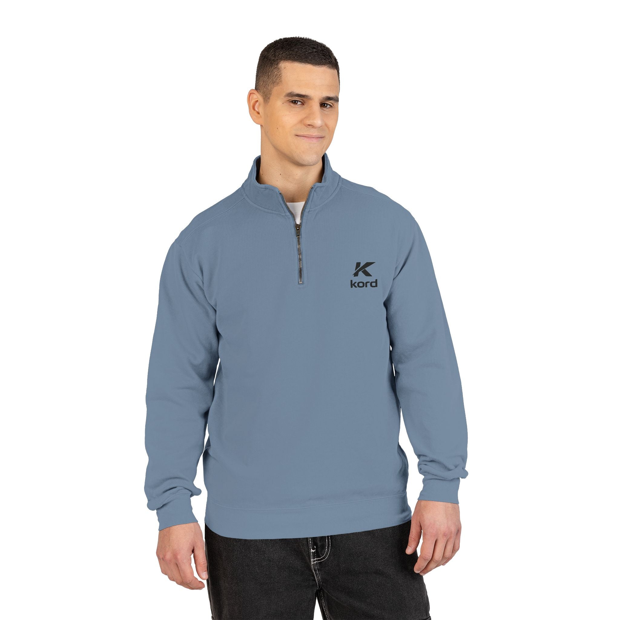 Kord Logo Quarter-Zip Sweatshirt — Minimal Casual Pullover